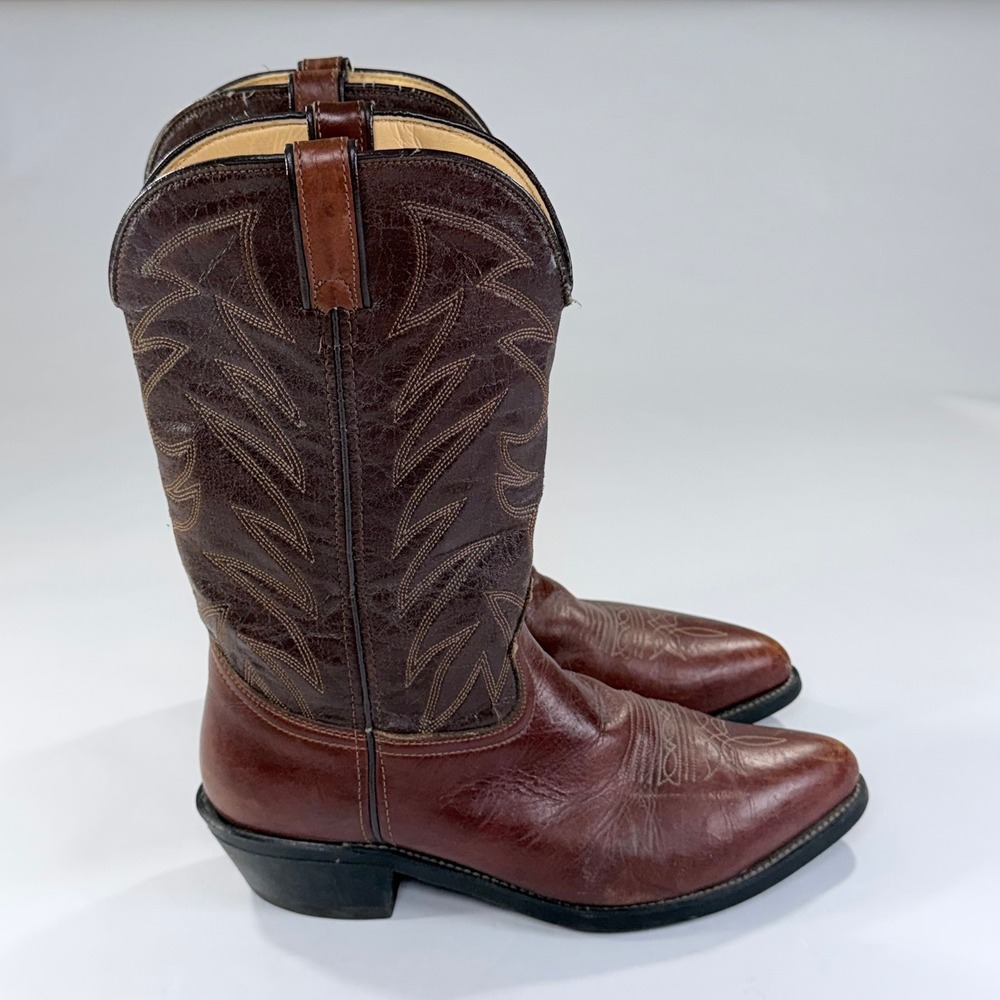 Vintage Durango Cowboy Boots Mens 12D Brown Leather Western Work Ranch DB644